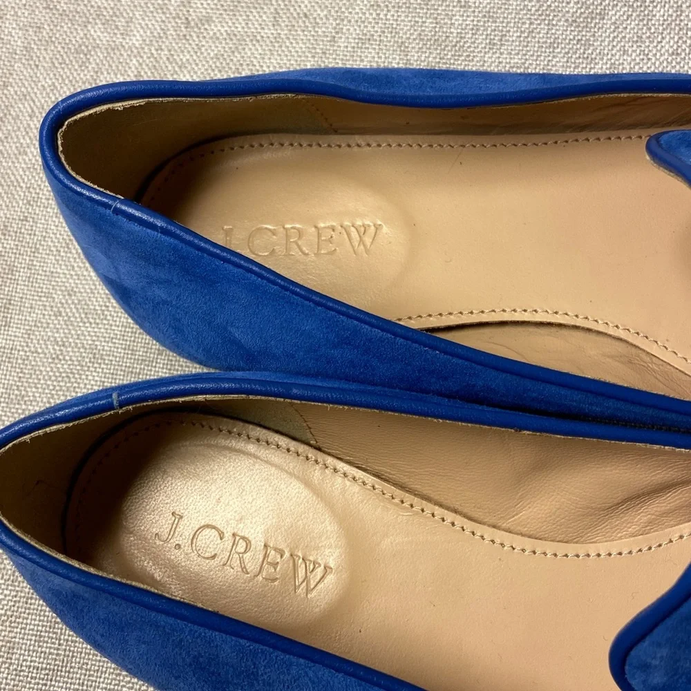 Women's Suede Penny Loafers in Royal Blue. Size 7